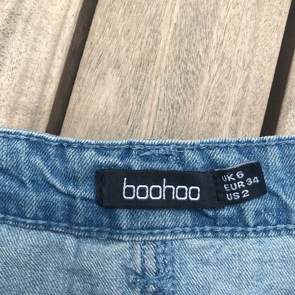 Boohoo | Blue Denim Distressed Skirt - Picture 4 of 4